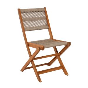 SPRING Καρέκλα Πτυσσόμενη Βεράντας – Κήπου, Ξύλο Ακακία Φυσικό, Rope Wicker Μπεζ