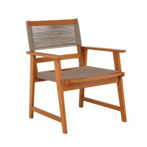 SPRING Living Πολυθρόνα Βεράντας – Κήπου, Ξύλο Ακακία Φυσικό, Rope Wicker Μπεζ