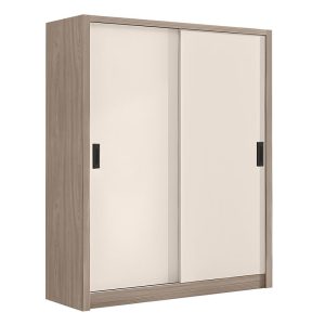 VANITY Ντουλάπα Δίφυλλη – Συρόμενη, Αποχρώσεων Sonoma Oak & Cream