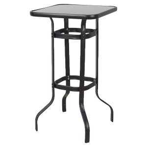 Τραπέζι Κήπου ArteLibre LYRA Μαύρο Μέταλλο/Γυαλί 70x70x100cm