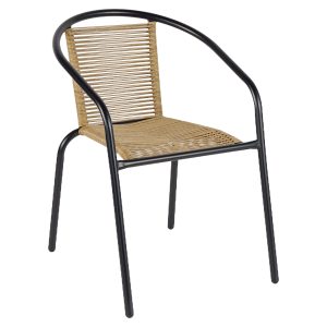 Καρέκλα Κήπου ArteLibre ATLAS Φυσικό/Μαύρο Μέταλλο/Rattan 54x63x75cm