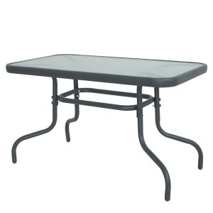 Τραπέζι Κήπου ArteLibre VULCAN Γκρι Μέταλλο/Γυαλί 110x60x70cm
