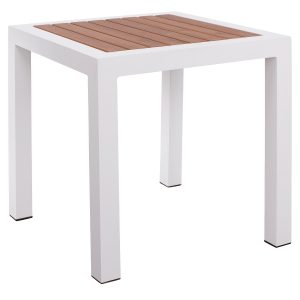Τραπέζι Κήπου ArteLibre LOMBOK Λευκό/Καρυδί Αλουμίνιο/Polywood 45x45x45.5cm