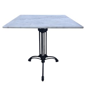 Τραπέζι Κήπου ArteLibre QUADRILIS Λευκό/Μαύρο Μάρμαρο/Μέταλλο 70x70x71cm