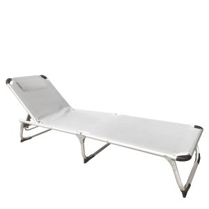 Ξαπλώστρα Παραλίας ArteLibre RENOA Λευκό/Ασημί Αλουμίνιο/Textilene 188x58x28/80cm