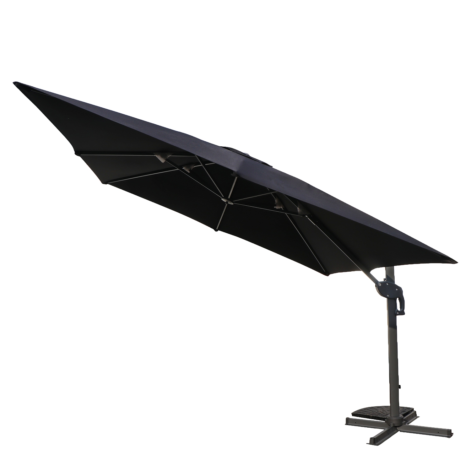 Ομπρέλα Κήπου ArteLibre VALENA Μαύρο/Γκρι Αλουμίνιο/Polyester Φ3x3m