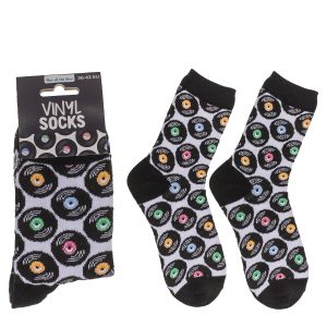 Κάλτσες Δίσκοι Βινυλίου Μαύρο 70% Βαμβάκι/25% Polyester/5% Ελαστάνη Μέγεθος 42-46