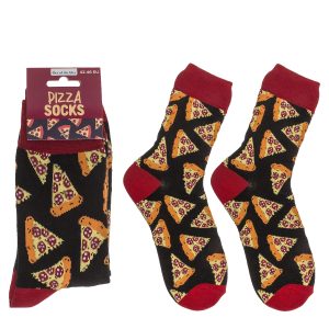 Κάλτσες Πίτσα Μαύρο/Κόκκινο/Πορτοκαλί 70% Βαμβάκι/25% Polyester/5% Ελαστάνη Μέγεθος 42-46