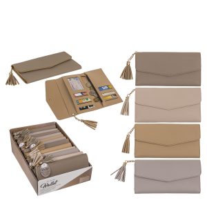 Πορτοφόλι Με Θήκη Με Φερμουάρ Δερματίνη 19x9.5cm Σε 4 Χρώματα