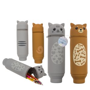 Κασετίνα Γατούλα/Σκυλάκι Με Φερμουάρ Σιλικόνη 18x6cm Σε 2 Σχέδια