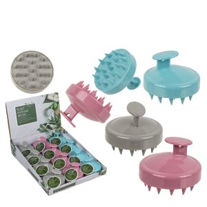 Βούρτσα Μασάζ Κεφαλιού Πλαστικό/Σιλικόνη 7x7x5.5cm Σε 3 Χρώματα