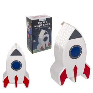 Λάμπα Νυχτός Πύραυλος Με Προτζέκτορα Αστεριών Μπαταρίας Πλαστικό 15cm