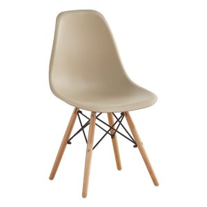 ART Wood Καρέκλα Τραπεζαρίας - Κουζίνας, Πόδια Οξιά, Κάθισμα PP Tortora - Πλήρως K/D