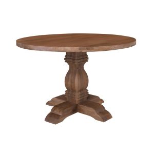 ATLAS Τραπέζι Ροτόντα Τραπεζαρίας, Ξύλο Mango, Απόχρωση Smoke Walnut