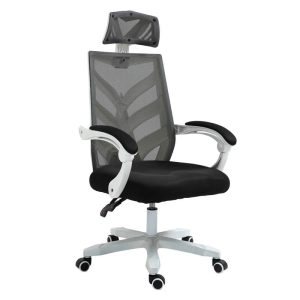 BF2985 Πολυθρόνα Γραφείου Διευθυντή, Άσπρο - Mesh Μαύρο