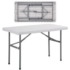 BLOW Τραπέζι Catering Πτυσσόμενο, Μέταλλο Γκρι, HDPE Άσπρο 40mm