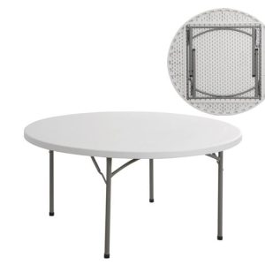 BLOW Τραπέζι Catering - Συνεδρίου Πτυσσόμενο, Μέταλλο Βαφή Γκρι, HDPE Άσπρο 50mm