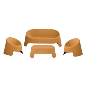 COLT Set Κήπου Καθιστικό: Τραπεζάκι + Καναπέ 2θέσιο + 2 Καρέκλες, PP-UV Κροκί