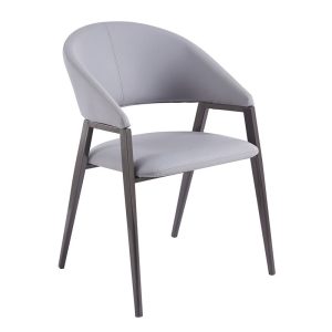 DELI Πολυθρόνα Μέταλλο Βαφή Μαύρο, Pu Γκρι