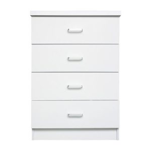 DRAWER Συρταριέρα με 4 Συρτάρια, Απόχρωση Άσπρο