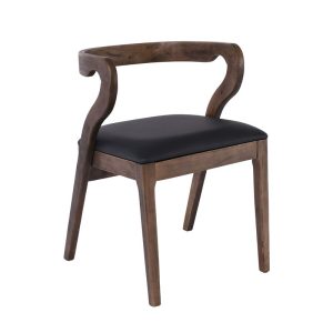 FRANKY Καρέκλα Τραπεζαρίας, Απόχρωση Καρυδί, Pu Μαύρο