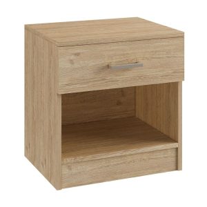 LIFE-W Κομοδίνο με 1 Συρτάρι, Απόχρωση Sonoma