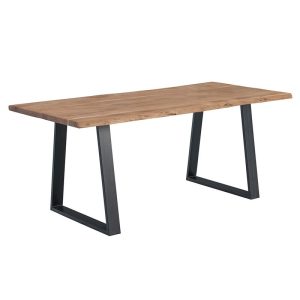 LIZARD-W Τραπέζι Κουζίνας - Τραπεζαρίας, Μέταλλο Βαφή Μαύρο, Ξύλο Ακακία Φυσικό