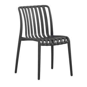 MODA-H Καρέκλα Στοιβαζόμενη, PP - UV Protection, Απόχρωση Μαύρο