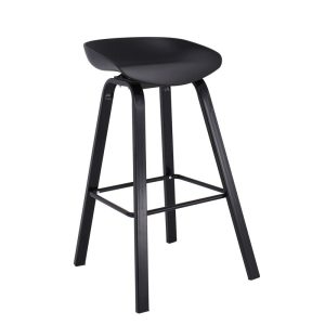 PENT Σκαμπό Bar, Μέταλλο Βαφή Μαύρο, PP Μαύρο