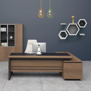 PROLINE Γραφείο Αριστερή Γωνία Απόχρωση Καρυδί Δρυς - Μαύρο