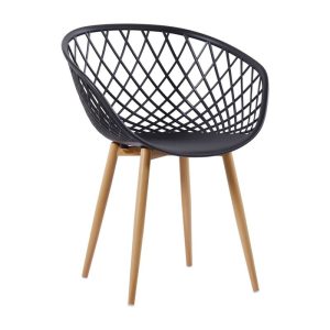 REX Πολυθρόνα-Pro Μέταλλο Βαφή Φυσικό, PP-UV Μαύρο