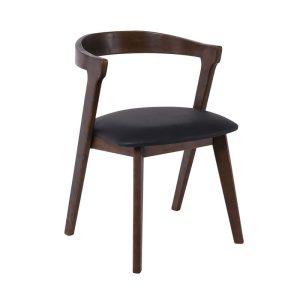 SANDRA Καρέκλα Τραπεζαρίας, Απόχρωση Καρυδί, Pu Μαύρο