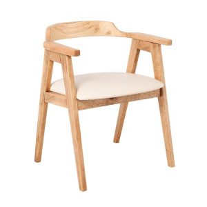 SELVA Πολυθρόνα Τραπεζαρίας, Απόχρωση Φυσικό, Pu Εκρού