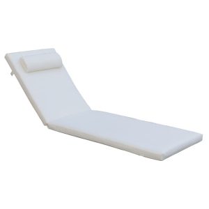 SUNLOUNGER Μαξιλάρι Ξαπλώστρας με Προσκέφαλο, Ύφασμα Water Repellent Εκρού, Φερμουάρ