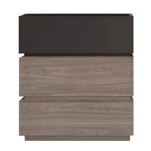 VANITY Κομοδίνο 3 Συρτάρια Αποχρώσεων Sonoma Oak & Grey, με Αποσπώμενα χρωματικά Μέρη