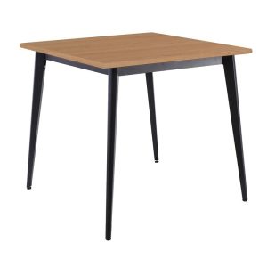 VIDAL Τραπέζι Μέταλλο Βαφή Μαύρο, Επιφάνεια 80x80cm/16mm Contract Sliq Beech