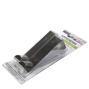 Κρεμάστρα Πόρτας Ασημί Χρώμιο 13x2.5x6.5cm Σετ 2Τμχ
