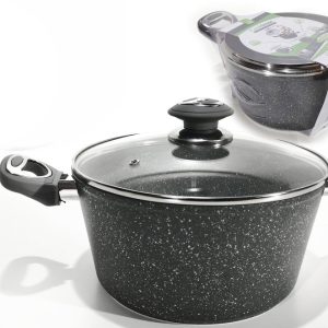 Κατσαρόλα Αντικολλητική Αλουμινίου Με Επίστρωση Stone Λαβές Soft-Touch Φ20cm