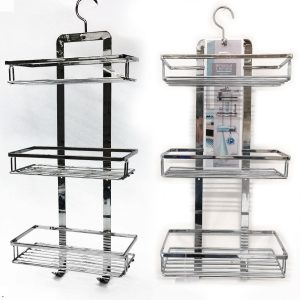 Εταζέρα 3 Ράφια Ασημί Μέταλλο 26x11x55cm