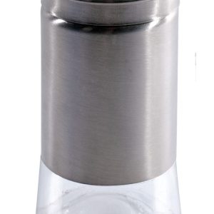 Αλατιέρα Με Οθόνη Ένδειξης Στάθμης Inox/Διάφανο Μέταλλο/Γυαλί 80ml Υ11cm