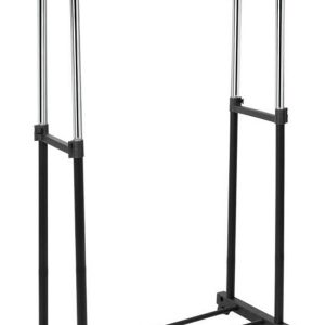 Κρεμάστρα Ρούχων Διπλή Επεκτεινόμενη Ασημί/Μαύρο Μέταλλο 88x43x106-170cm