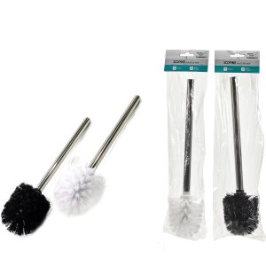 Βούρτσα Τουαλέτας Μαύρο/Άσπρο Ανοξείδωτο Ατσάλι 25x10x8cm 2Τμχ Σε 2 Χρώματα