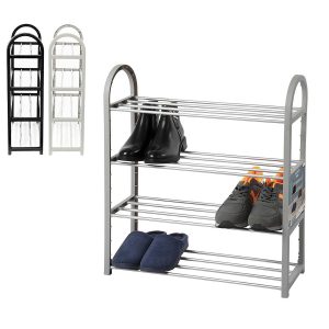 Παπουτσοθήκη Ανοιχτή Με 4 Ράφια Για 12 Ζεύγη Μέταλλο 58x19x65cm Σε 3 Χρώματα