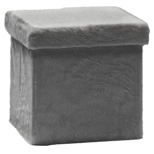 Πουφ Αναδιπλούμενο Γκρι Velure 38x38cm