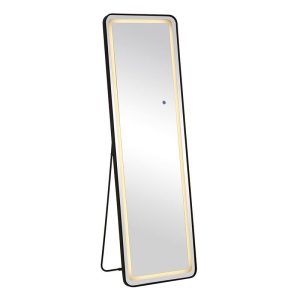 LED-7 Καθρέπτης Τοίχου-Δαπέδου Φωτιζόμενος, Αλουμίνιο Μαύρο, Αφής με 3 επιλογές φωτισμού