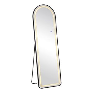 LED-8 Καθρέπτης Τοίχου-Δαπέδου Φωτιζόμενος, Αλουμίνιο Μαύρο, Αφής με 3 επιλογές φωτισμού