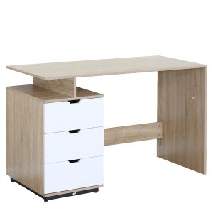 Γραφείο ArteLibre QERINO Δρυς/Λευκό Μοριοσανίδα 120x53x75cm